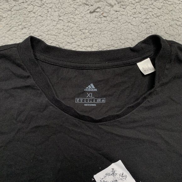 Adidas Men's XL T-shirt Recycled Big Logo Black Cotton S/S Size Extra Large - Picture 3 of 9